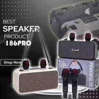ราคา Marshall ลำโพงพกพา 186 PRO ไมโครโฟนไร้สาย ไมค์คาราโอเกะ ไมค์ร้องเพลง ไมโครโฟน2อัน พร้อมสายหิ้ว ราคาถูก พร้อมส่ง ck (21198977950)