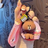 ราคา Line Friends Cake Series พวงกุญแจน่ารักการ์ตูนกระต่ายหมีพวงกุญแจจี้ (19685038421)