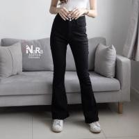 ราคา 2NaraJeans กางเกงยีนส์ ขาม้า เอวสูง วินเทจ ยีนส์ผู้หญิง ผ้ายีนส์ยืด สีดำ (17549972834)