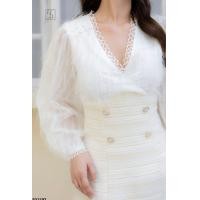 ราคา ป้าย Fairyangle เดรสสั้นผ้าทวิตคอวี สีหวานละมุน งานลุตคุณหนูหวานๆ (19546343528)