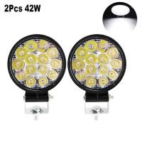 ราคา ไฟ LED สปอตไลท์ LED ทรงกลมขนาดเล็ก4ชิ้น12V 24V 42W สำหรับทางวิบากรถจี๊ปรถบรรทุก4X4รถ SUV ATV ไฟหน้า LED 2ชิ้น (21170647177)