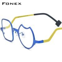 ราคา FONEX กรอบแว่นตาไททาเนียม FONEX แว่นตาแฟชั่นหลากสีสำหรับผู้ชาย2023แว่นตาแว่นสายตาสั้น F85787 (20509344205)