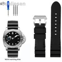 ราคา ดั้งเดิม2023 สายนาฬิกายางซิลิโคนนุ่มสำหรับ Panerai SUBMERSIBLE PAM 441 359 Series 22MM 24MM อุปกรณ์นาฬิกาสายหนังสำหรับผู้ชาย (19880436597)