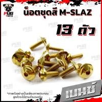 ราคา น็อตชุดสีM SLAZ 1ชุด 13 ตัว น็อตชุดสีเอ็ม สแลช น็อตMSLAZ น็อตเฟรมMSlaz น๊อตMSLAZ น็อตยึดเฟรม น็อสแตนเลส M slaz (16213218597)
