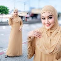 ราคา ชุดเดรสมุสลิมพร้อมผ้าคลุมฮิญาบ ชุดผู้หญิงอิสลาม ดีเทลปักเพชรรีดสุดอลัง สไตล์ตุรกีทรงสวยหรู IM36 (20588954268)