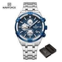 ราคา NAVIFORCE นาฬิกาควอทซ์สำหรับผู้ชายโครโนกราฟของแท้2023นาฬิกาแฟชั่นกันน้ำลำลองจอแสดงปฏิทินนาฬิกาข้อมือธุรกิจเรืองแสงสแตนเลสสายเหล็ก (21035718476)