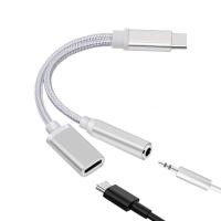 ราคา 2 in 1 ตัวแปลง Type C เป็น 3 5 มม Earphone Cable Adapter อะแดปเตอร์แปลงสายเคเบิ้ล Audio Female Jack For Android สายแปลงต่อหูฟัง (18510681347)