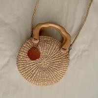 ราคา Macaroon wood bag น้องกระเป๋าสานทรงกลม หูไม้ มีสายถอดได้ (17484034049)