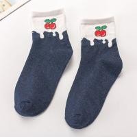 ราคา Women Socks Cotton Fruit Creative Funny Peach Strawberry Banana Cherry QualityComfortable Happy Cute Female Socks (11289800529)