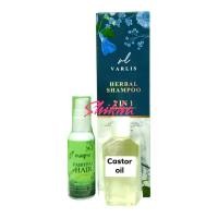 ราคา Varlis herbal shampoo and hair serum and castor oil set (20374490343)