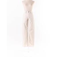 ราคา uniqlo กางเกงขายาวลูกฟูกสีครีมกระดุมซิปหน้า Preloved (20615548228)