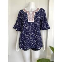 ราคา เสื้อคอวีแขนระบาย อก44 นิ้ว (19200175936)