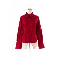 ราคา Zara เสื้อเชิ้ตแขนยาวสีแดงกระดุมหน้า ป้ายแบรนด์ระบุไซส์ EUR L Preloved (20614049427)