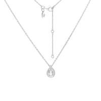 ราคา Merii สร้อยคอเงินแท้ 925 ชุบโรเดียม ประดับเพชร CZ ยาว 16 นิ้ว ทรงหยดน้ำ คลาสสิกเพชรล้อม สร้อยคอCZ 100 Cuts 221N0242 01 (10892860531)