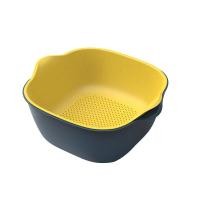 ราคา ตะกร้าระบายน้ำ ตะกร้าผัก ตะกร้าล้างผัก ผลไม้อเนกประสงค์ ใช้สำหรับล้างผัก ชามล้างผลไม้ ผัก มี 2 ชั้น washing basket (12442569561)