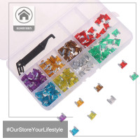 ราคา HITN ชุดฟิวส์แบบใบมีดขนาดเล็กสำหรับรถยนต์100X รถขนาดเล็กโปรไฟล์ต่ำ20A25A30A 3A5A7 5A10A15A (20680424425)