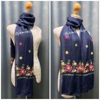 ราคา ผ้าพันคอ ผ้าคลุมไหล่ ผ้าปักลายดอกไม้ (19375265250)