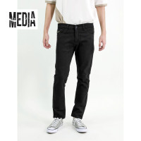 ราคา กางเกงยีนส์ ยืด ผู้ชาย ทรงกระบอกเล็ก สีดำ Superblack MEDIA JEANS B525 (9393667998)