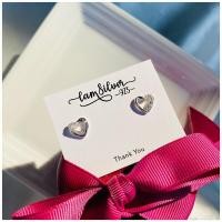 ราคา iam silver925 ต่างหูเงินแท้ชุบทองคำขาวรูปหัวใจฝังเพชรczข้าง No 04 (17698277367)