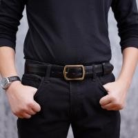 ราคา เข็มขัดหนังวัว แท้100 หัวทองเหลือง เกรดพรีเมี่ยม สวยหรู มีระดับ คุณภาพเกินราคา ในราคาสุดคุ้ม รุ่น BE BK 6522 (18498344764)