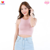 ราคา ChobCrop เสื้อกล้ามครอป ผ้าเรย่อน 2 ชั้น ผ้ายืดมาก แขนกุด เอวลอย Rayon 001 (18481810591)