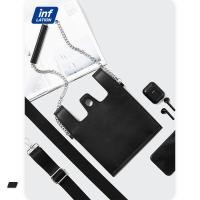 ราคา กระเป๋าผู้ชายแบบเรียบง่าย2023เสื้อผ้าผู้ชายสายโซ่หนังแท้สีดำกระเป๋าแมสเซ็นเจอร์สะพายไหล่แบบเรียบง่าย432AI2020 (9184160238)