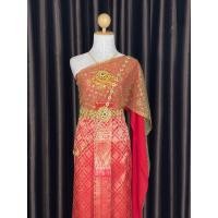 ราคา ชุดไทยสไบสีแดง ชุดไทยเจ้าสาว (21176714046)