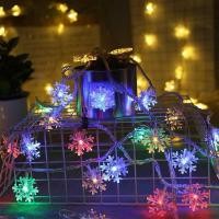 ราคา Bessant เกล็ดหิมะ ไฟประดับ ไฟตกแต่งปีใหม่ LED ตกแต่งคริสต์มาส 10 20 40 100LED ไฟเกล็ดหิมะ ไฟประดับวันหยุด ไฟกระพริบ (20892227983)