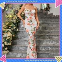 ราคา ชุดเดรสสายเดี่ยวเปิดหลังพิมพ์ลายดอกไม้สำหรับผู้หญิงชุดเดรสสายเดี่ยวกระโปรงยาวหรูกางเกงเอวสูงเซ็กซี่ฤดูร้อน (19668465556)