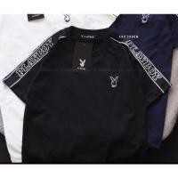 ราคา พร้อมส่ง เสื้อยืดเพย์บอย playboy ดีเทลแขน ผ้าคอตตอล (17986171430)