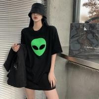ราคา 2023Newแขนสั้นโอเวอร์ไซส์เสื้อยืดแขนสั้นพิมพ์ลายเอเลี่ยนสไตล์ฮ่องกงฤดูร้อนเกาหลี (20431932212)