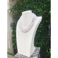 ราคา สร้อยคอไข่มุกแท้ รุ่น3สาย มุกซีกทรงซาลาเปา บรรจุกล่องกำมะหยี ใบรับประกัน (20882556266)