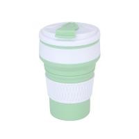 ราคา ถ้วยซิลิโคนแบบพับได้สำหรับทนความร้อนได้แก้วน้ำกลางแจ้งขนาด350มล แก้วยุบลงได้พับเก็บได้แบบยืดหดได้พร้อมฝาปิดสำหรับการเดินทางการตั้งแคมป์ (20983834982)