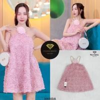 ราคา JISOO 1709 พร้อมส่ง dress S M เดรส เดรสสั้น เดรสสีชมพู เดรสสีแดง เดสสายเดี่ยว เดรสลายดอกไม้ เว้าไหล่ เนื้อผ้าหนาปักกลีบดอกกุหลาบ 3D น่ารักมาก เดรสออกงาน ชุดออกงาน ชุดใส่ไปงานแต่ง ใส่ไปทะเล ไปเที่ยว ไป