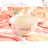 ราคา Violet Flamingo ชุดรับประทานอาหารรุ่น Sweet Romance เซ็ตจานชามลายดอกไม้สีชมพูขอบทอง (21044157924)