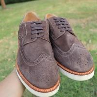ราคา ส่งฟรี 7Us 25cm 40eu Hawkins EST 1850 รุ่น BROGUE Suede Leather Pre owned Authentic (21026500880)