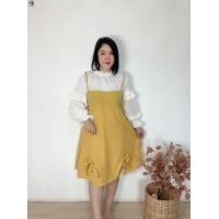 ราคา 598 Yชุดเดรสสาวอวบอ้วน ชุดทำงานสาวอวบแขนยาวรุ่นสายเอี๊ยม (19488376408)