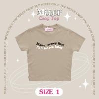 ราคา เสื้อยืดครอปตัวสั้นสายฝอ Meeer สกรีนลาย Make money first Fall in inlove later (20116188813)