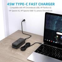 ราคา Rx789wnqw Charger Laptop USB C 45W สำหรับ Chromebook ของ HP X360สเปคเตอร์ X360 ChromebookXPS Chromebookอะแดปเตอร์จ่ายไฟ (20693762452)