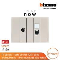 ราคา BTicino ชุดเต้ารับโทรทัศน์ เต้ารับคอมพิวเตอร์ สีแซนด์ TV Socket Data Socket RJ45 sand l Living Now (20915406988)