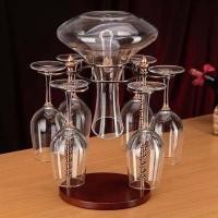 ราคา ที่แขวนแก้วไวน์ 6ใบ สำหรับแขวนแก้วไวน์ แขวนแก้วไวน์6ใบ ฐานไม้เนื้อแข็ง ที่แขวนแก้วไวน์ (18409481476)