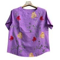 ราคา เสื้อผ้าฝ้ายปักลาย เสื้อพื้นเมืองคอกลมงานปัก (8578579740)