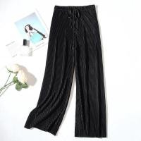 ราคา COD SDFSDRGBWWW Pleated wide leg women pant high waist spring and summer new loose casual ankle length pants chiffon trousers (20244033497)