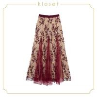 ราคา Kloset Flaral Lace Long Skirt SS18 S006 เสื้อผ้าผู้หญิง เสื้อผ้าแฟชั่น กระโปรงแฟชั่น กระโปรงยาว กระโปรงผ้าปัก (4973078262)