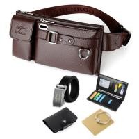 ราคา techfuture กระเป๋าคาดเอว แฟชั่น หนังแท้ ผู้ชาย คามจุใหญ่ อเนกประสงค์ (17497540048)