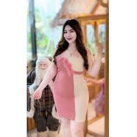 ราคา เดรสขนฟูมุ้งมิ้งสาวอวบอ้วน เดรสสาวอวบ (21190587315)