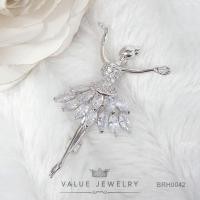 ราคา เข็มกลัด ประดับคริสตัลแท้ ลาย เจ้าหญิง เต้นระบำ Princess ขนาดพอเหมาะ เข็มกลัดติดเสื้อ เครื่องประดับ BRH0042 ValueJewelry (16387642080)