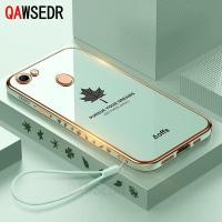 ราคา QAWSEDR เคสลายใบเมเปิ้ลสำหรับ OPPO F7เคสโทรศัพท์ TPU นิ่มพร้อมสายคล้องแบบขอบตรงเคลือบสำหรับเด็กผู้หญิง (14575217700)