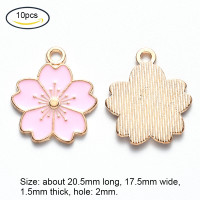 ราคา Beebeecraft 5 20 pc Alloy Enamel Flower Pendants Cherry Blossoms Flower Charms Gold Plated Pendant for Women Jewelry Making Necklace Earrings Bracelet Craft Findings (17241292929)