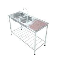 ราคา TECNOGAS อ่างล้างจานแบบมีขาตั้ง 2 หลุม 1 ที่พัก Sink TNS TT12050 สเตนเลส (9769413911)